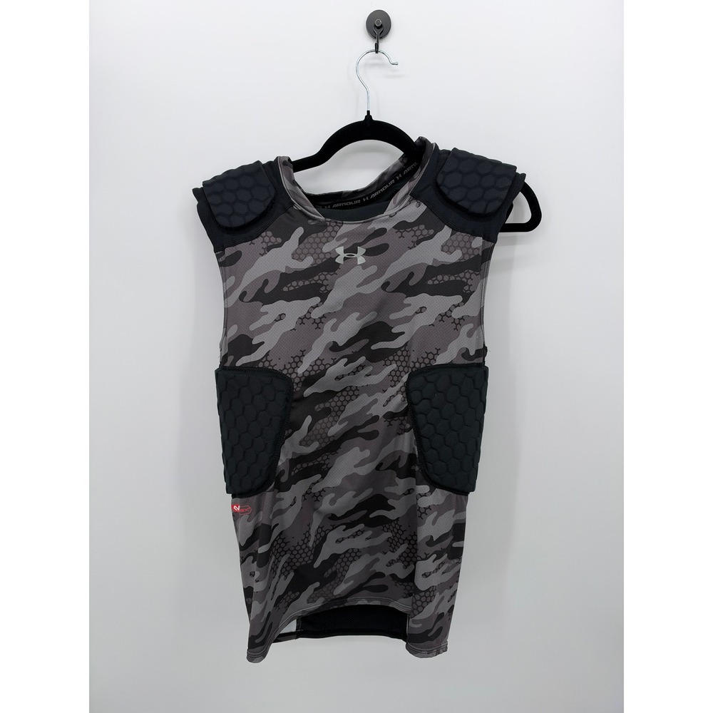 Under Armour HeatGear McDavid HEX Padded Compression Shirt Mens Medium Gray Camo